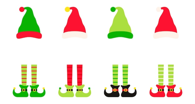 Vector set of christmas elf family