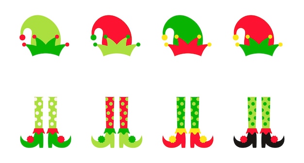 Set of christmas elf family