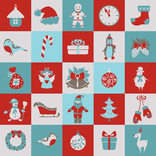 Set of Christmas flat graphic elements
