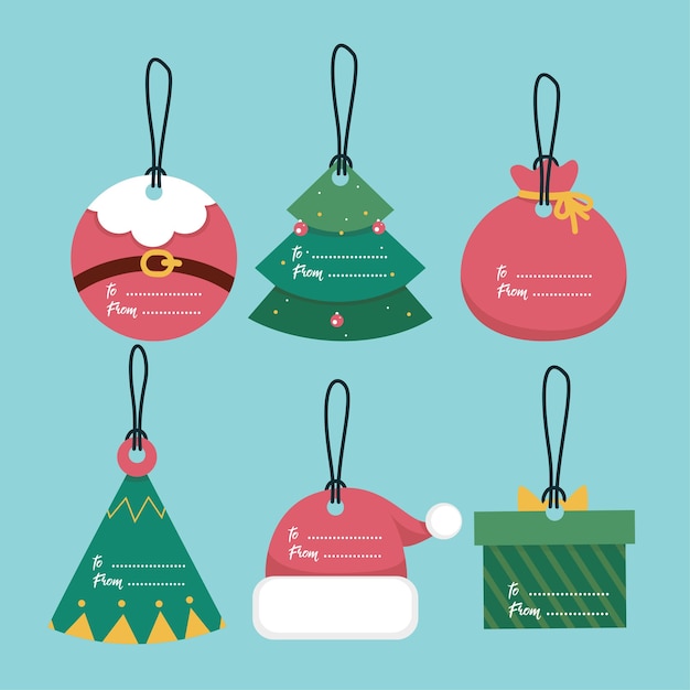 set of christmas gift tags