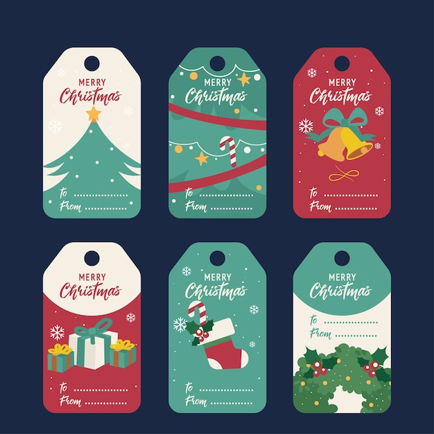 set of christmas gift tags