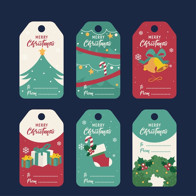 set of christmas gift tags