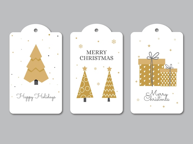 Vector set of christmas gift tags