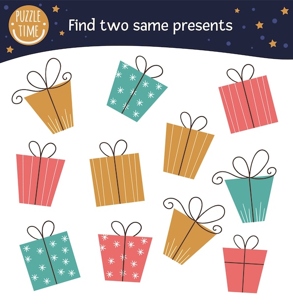 Vector set of christmas gifts