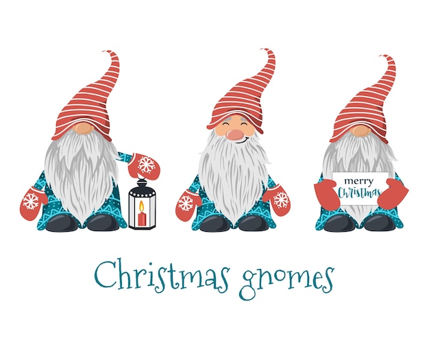 Set of Christmas gnomes