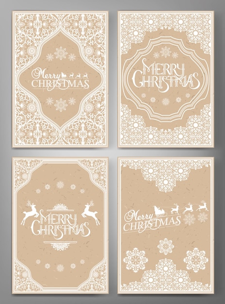 Set Of Christmas Greeting Cards