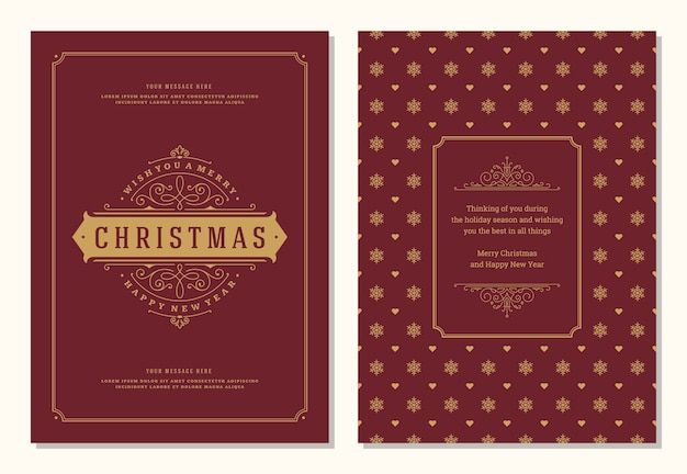 Set of Christmas greeting cards