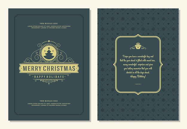 Set of Christmas greeting cards