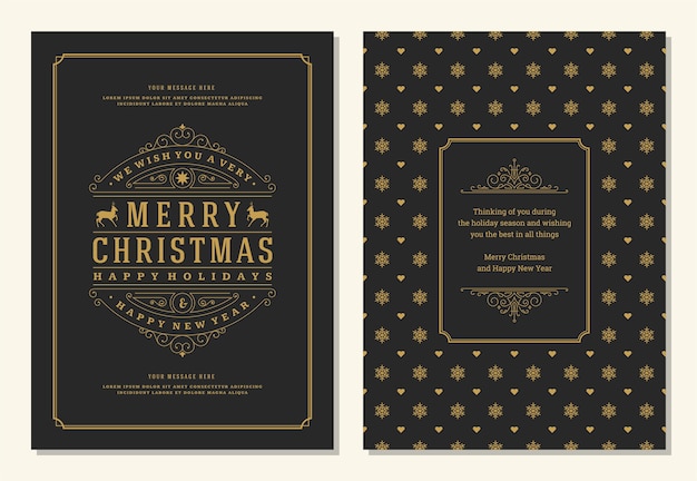 Set of Christmas greeting cards