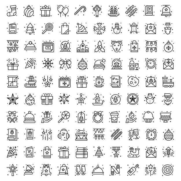 Set of christmas icons Vector Illustration