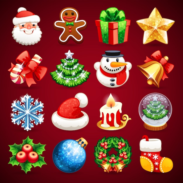 Vector set of christmas icons