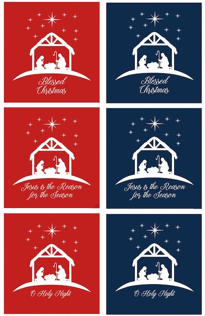 Set Of A Christmas Nativity Silhouettes