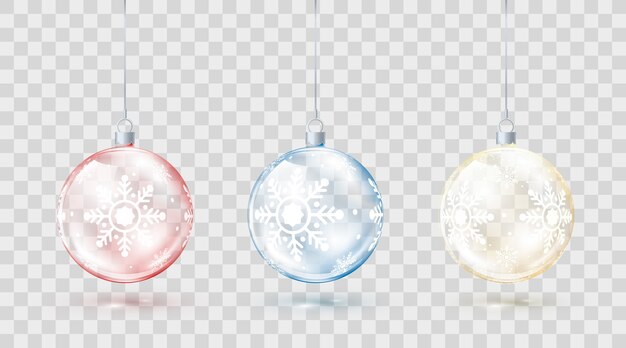 set of christmas ornaments