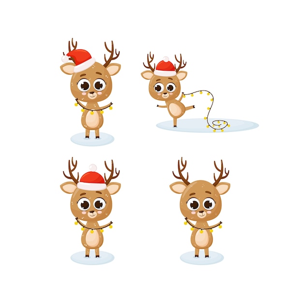 Set of Christmas reindeer