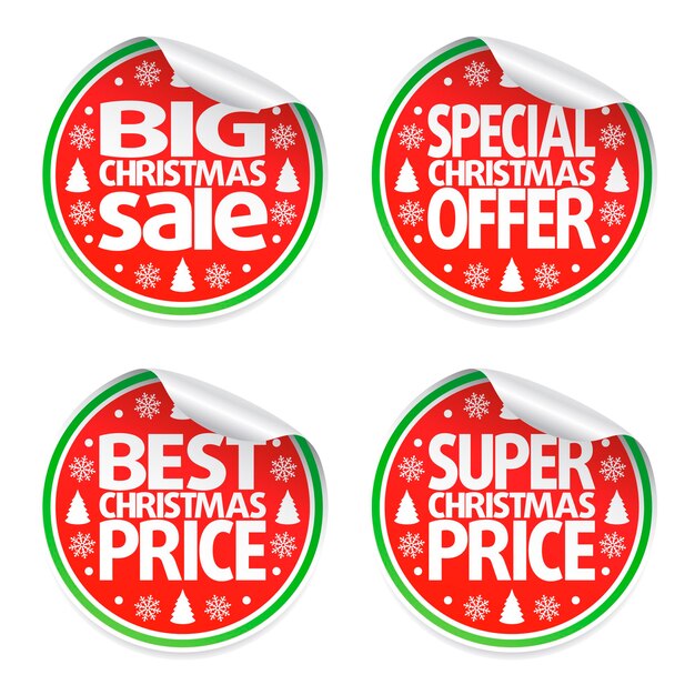 Set of Christmas sale stickers