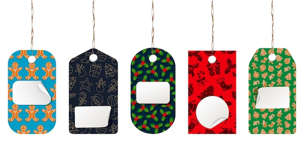 Vector set of christmas sale tags