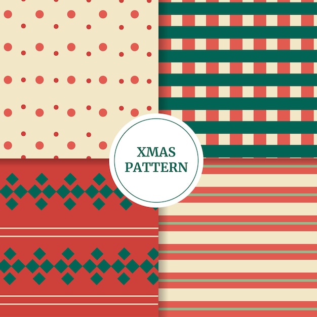 Set Christmas seamless pattern