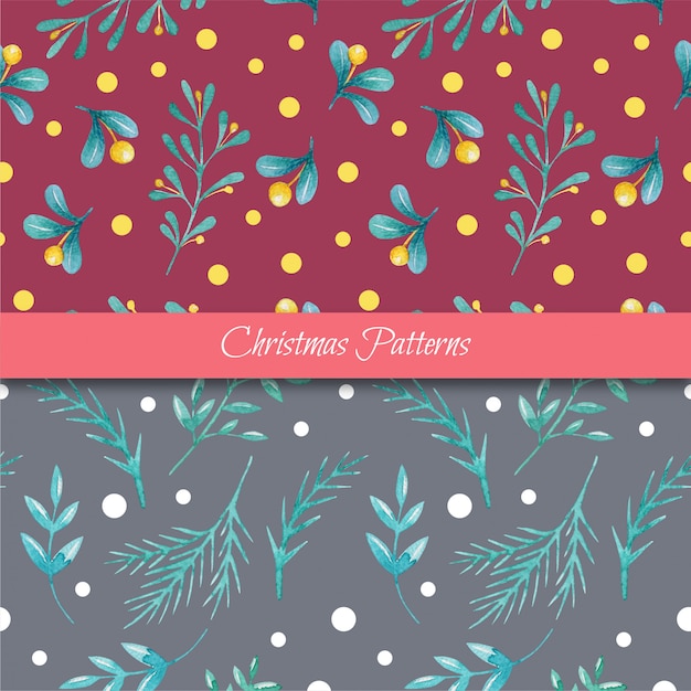 Set of christmas seamless patterns