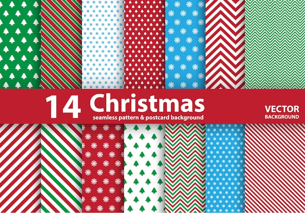 Set of Christmas seamless patterns.