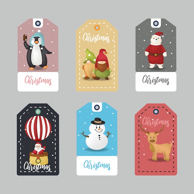 Vector set of christmas tag