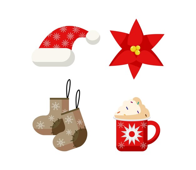 Vector set christmas toy