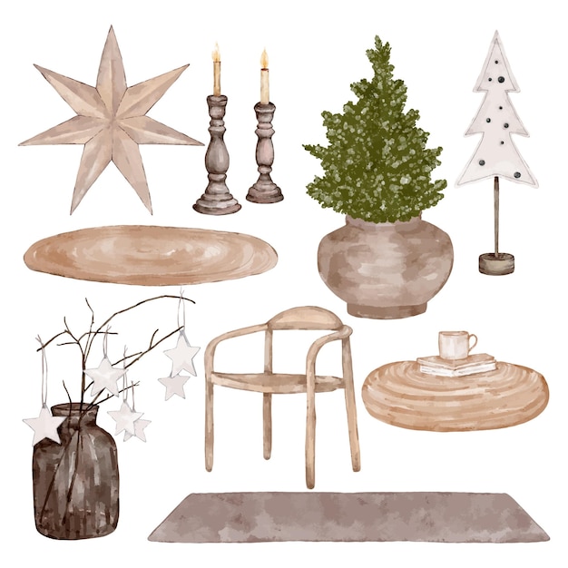Vector a set of christmas tree accessories