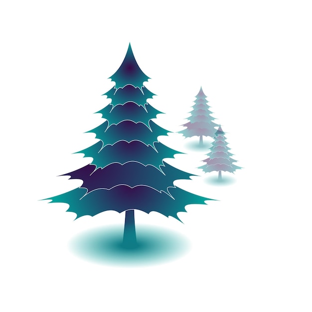 Vector set of christmas tree design elements vector