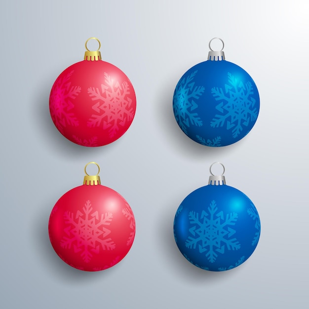 Set of Christmas tree toys. Christmas balls.
