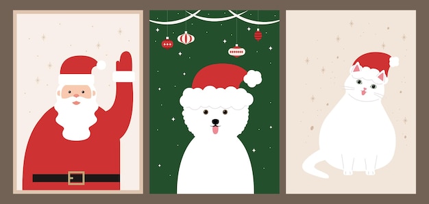 Set of Christmas vector illustrations