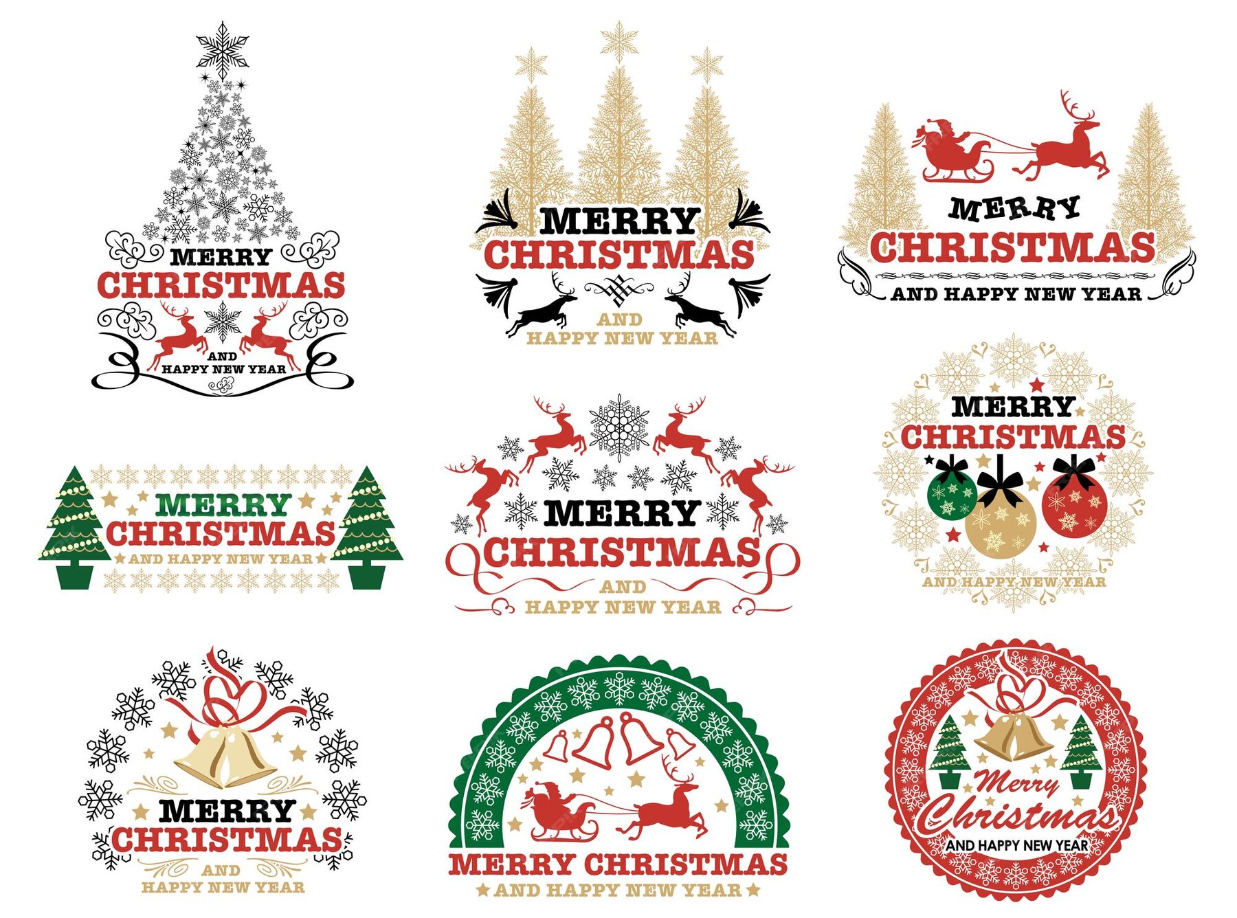 premium-vector-set-of-christmas-vector-symbols-emblems-and-labels