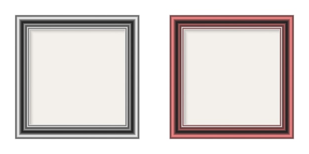 Vector set of chrome glossy frames.   illustration.