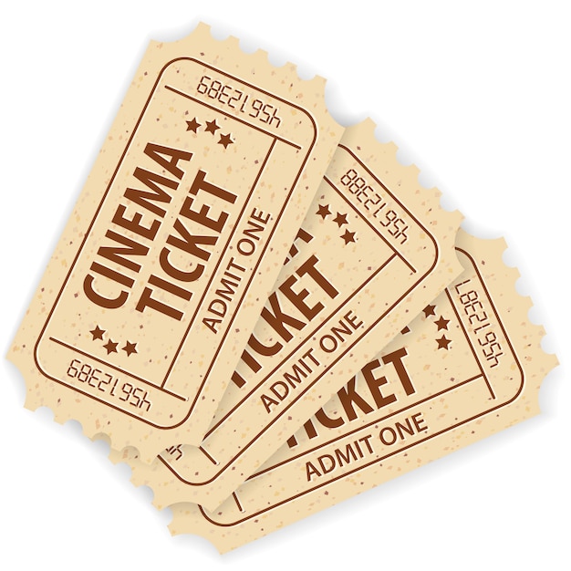 Vector set cinema ticket