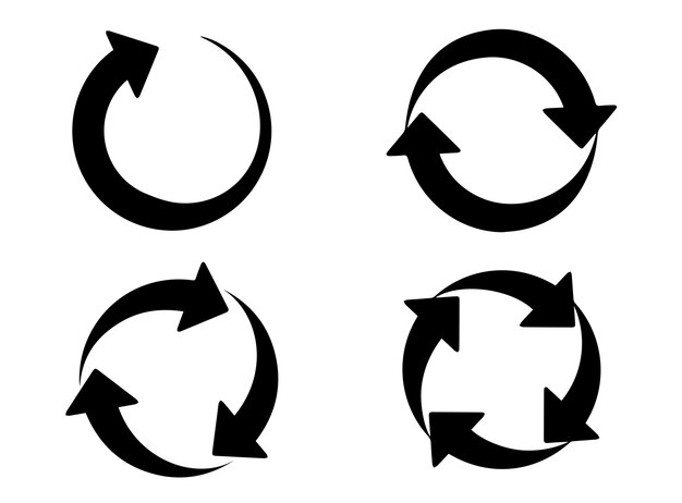 Set of circle arrows