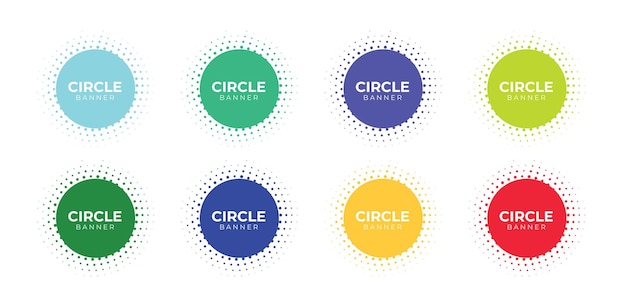 set of circle banner template
