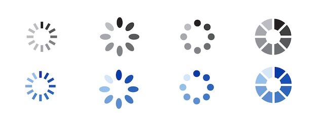 set circle loading icon vector