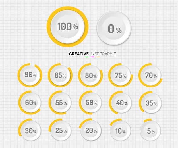 Vector set of circle percentage