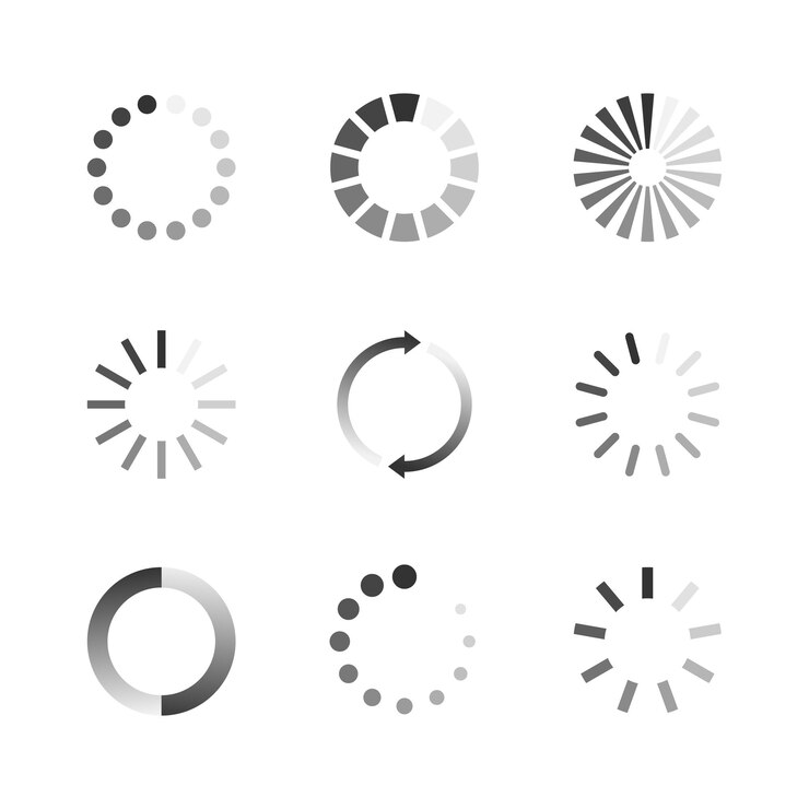 Vector set of circle website buffer loader or preloader