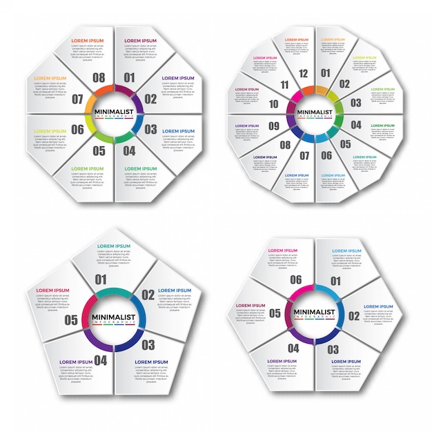 Vector set of circular infographic design elements