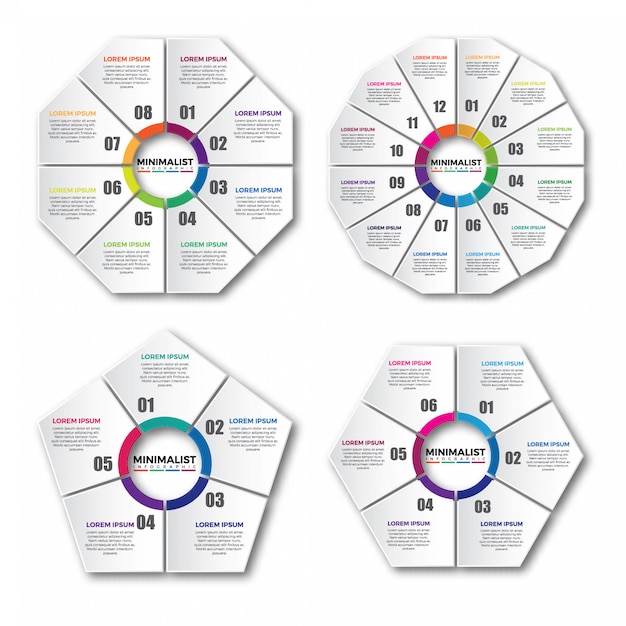 Insieme di elementi di design infografico circolare