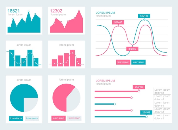 Vector set of circular infographics diagrams