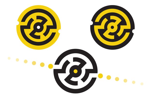 set of circular maze logos