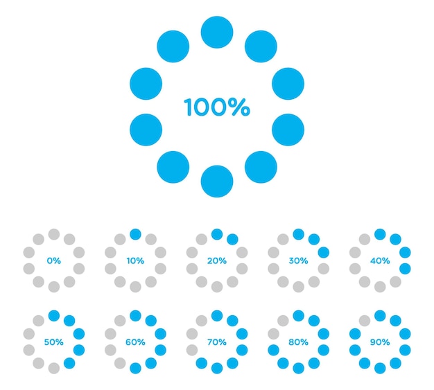 Vector set of circular progress bars