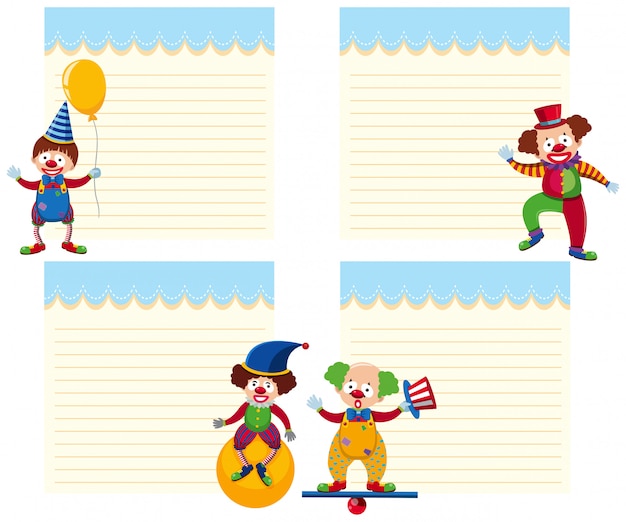 Set of circus note template