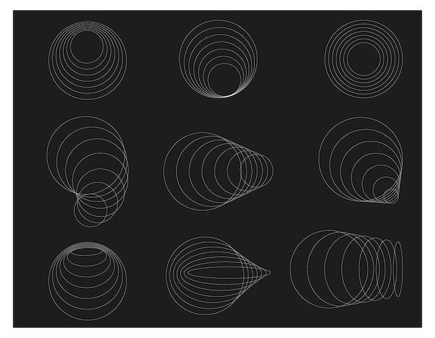 Set cirkels futuristische perspectief vectorafbeeldingen