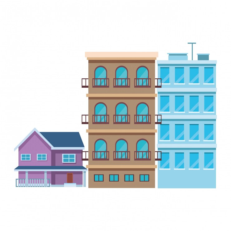 Vector 都市の建物のセット