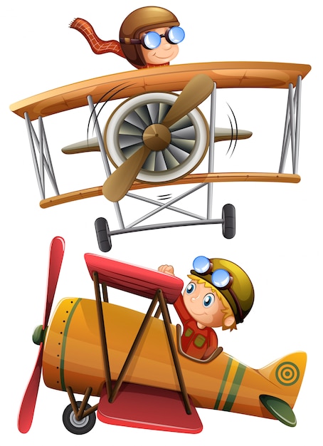 set of classic airplane