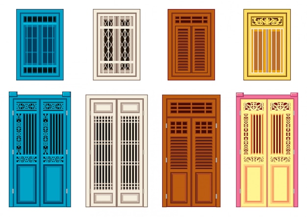 A set of classic doors windows.