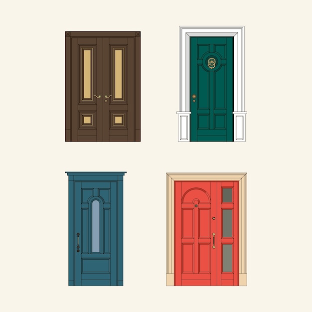 Set of classic doors