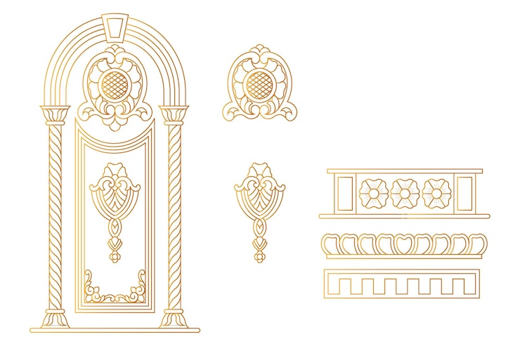 Vector set of classic elements in kotor vector