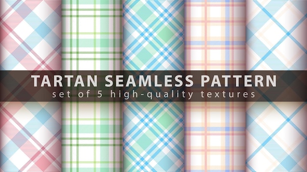 Set of classic tartan seamless pattern